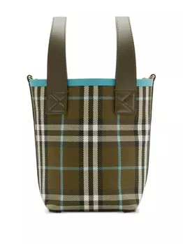 Burberry клетчатая сумка-тоут London размера мини, зеленый
