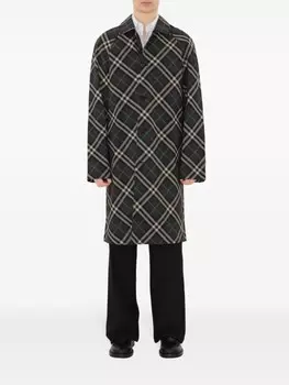 Burberry клетчатое пальто средней длины, коричневый
