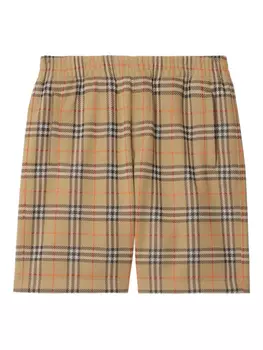 Burberry клетчатые шорты из джерси, нейтральный