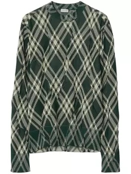 Burberry клетчатый джемпер с жатым эффектом, зеленый
