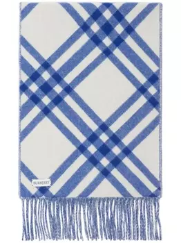 Burberry клетчатый кашемировый шарф, синий