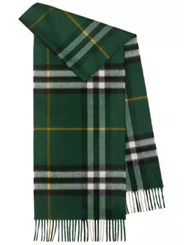 Burberry клетчатый кашемировый шарф, зеленый
