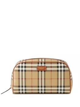 Burberry клетчатый клатч среднего размера, нейтральный цвет