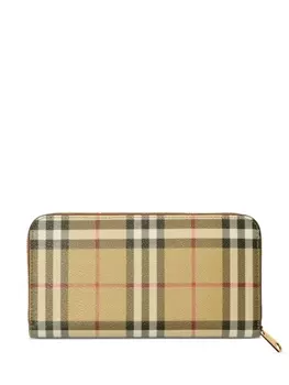 Burberry клетчатый кошелек на молнии, нейтральный цвет