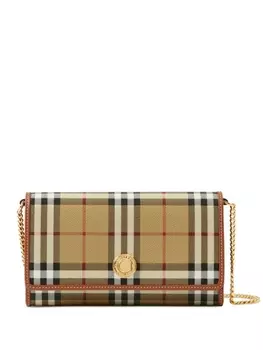 Burberry клетчатый кошелек с цепочкой, нейтральный цвет