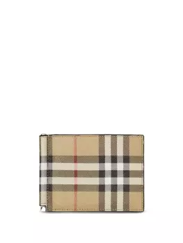 Burberry клетчатый кошелек с зажимом для банкнот, нейтральный цвет