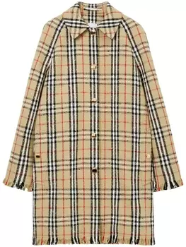 Burberry клетчатый плащ из букле, нейтральный цвет
