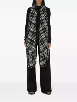 Burberry клетчатый шарф из кашемировой смеси, черный