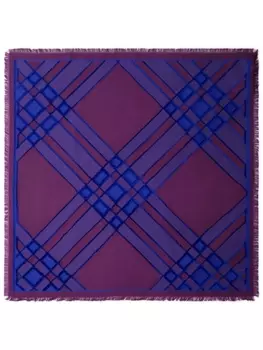 Burberry клетчатый шарф из смесового шелка, фиолетовый