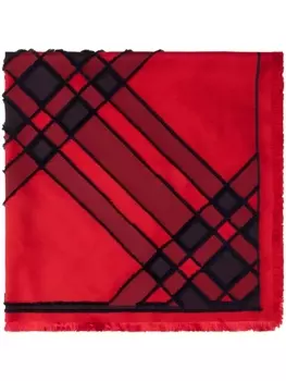 Burberry клетчатый шарф из смесового шелка, красный