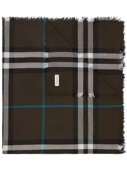 Burberry клетчатый шерстяной шарф, коричневый