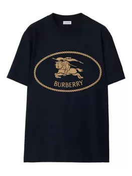 Burberry Knight-stamp cotton Футболка, синий