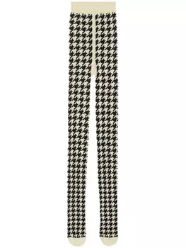 Burberry колготки с узором в елочку, нейтральный цвет