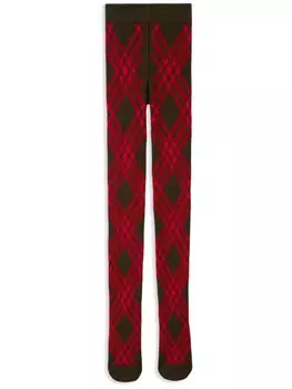 Burberry колготки в клетку, красный