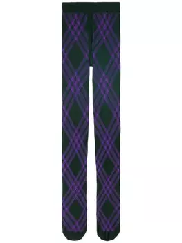 Burberry колготки в клетку, зеленый