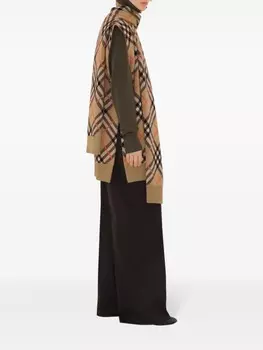 Burberry комплект из кардигана и шарфа в клетку, нейтральный цвет