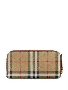 Burberry кошелек на молнии в клетку Vintage Check, нейтральный цвет
