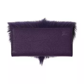 Burberry Кошелек женский из текстурированной телячьей кожи, стандартный, с лентой, фиолетовый