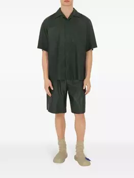 Burberry кожаная рубашка, зеленый