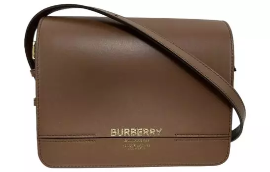 Burberry Кожаная сумка через плечо, женская, коричневого цвета