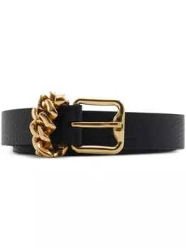 Burberry кожаный ремень с пряжкой B, черный