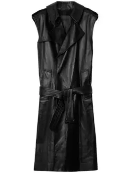 Burberry кожаный тренч, черный