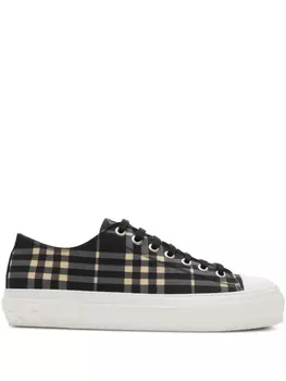 Burberry кроссовки в клетку, черный