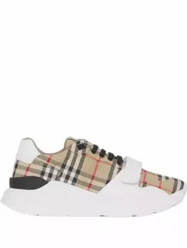 Burberry кроссовки в клетку, нейтральный цвет