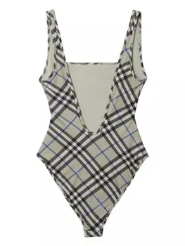 Burberry купальник в клетку Vintage Check, нейтральный цвет