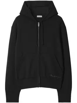Burberry куртка из смесовой шерсти с вышитым логотипом, черный
