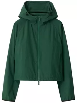 Burberry куртка на молнии с капюшоном, зеленый