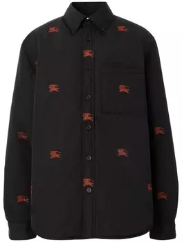 Burberry куртка-рубашка с вышивкой, черный