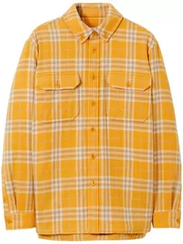 Burberry куртка-рубашка в клетку, желтый