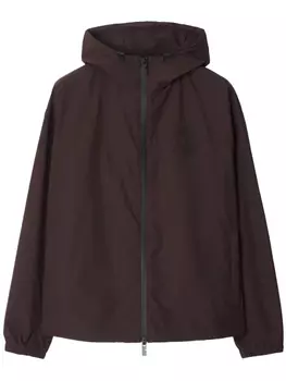 Burberry куртка с вышитым логотипом, коричневый