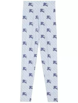 Burberry легинсы Equestrian Knight с завышенной талией, синий