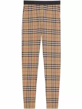 Burberry легинсы в клетку Vintage Check, коричневый