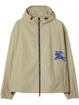 Burberry легкая куртка с капюшоном и аппликацией EDK, нейтральный цвет