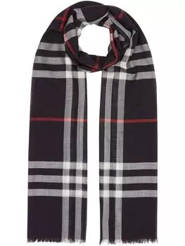 Burberry легкий шарф в клетку, коричневый