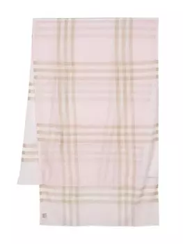 Burberry легкий шарф в клетку, розовый