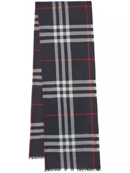Burberry легкий шарф в клетку, синий