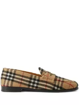 Burberry лоферы в клетку, нейтральный цвет