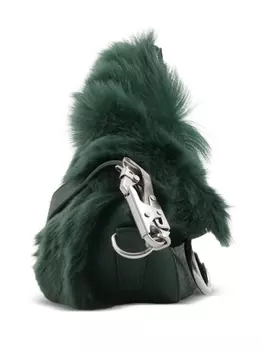 Burberry маленькая сумка Knight из искусственного меха, зеленый