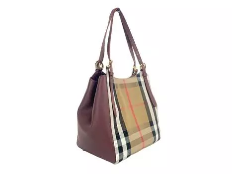 Burberry Маленькая сумка-тоут Canterby из ткани красного дерева в клеткуКошелек, мультиколор