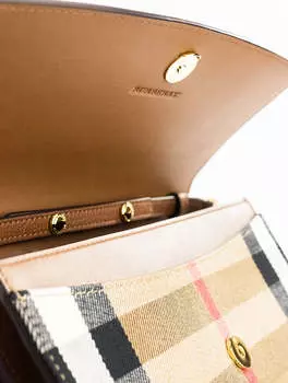 Burberry Маленькая удлиненная женская сумка через плечо из шагреневой кожи с камерой, мультиколор