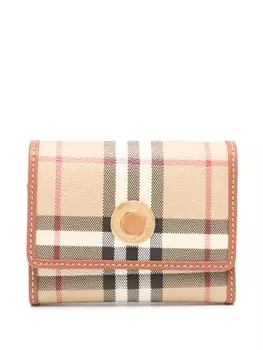 Burberry маленький кошелек в клетку, нейтральный цвет