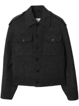 Burberry меланжевая куртка-рубашка, серый