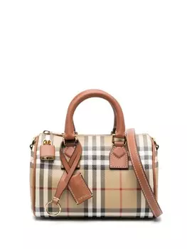 Burberry мини-сумка Check Bowling, нейтральный цвет