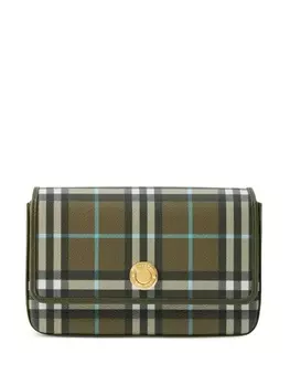 Burberry мини-сумка Hampshire в клетку, зеленый
