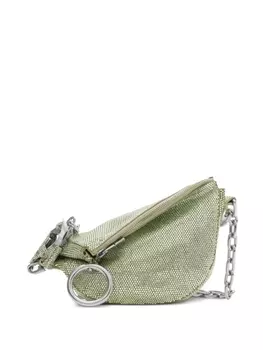 Burberry мини-сумка Knight с кристаллами, зеленый