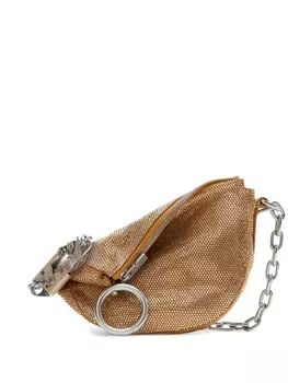 Burberry мини-сумка Knight с заклепками, коричневый